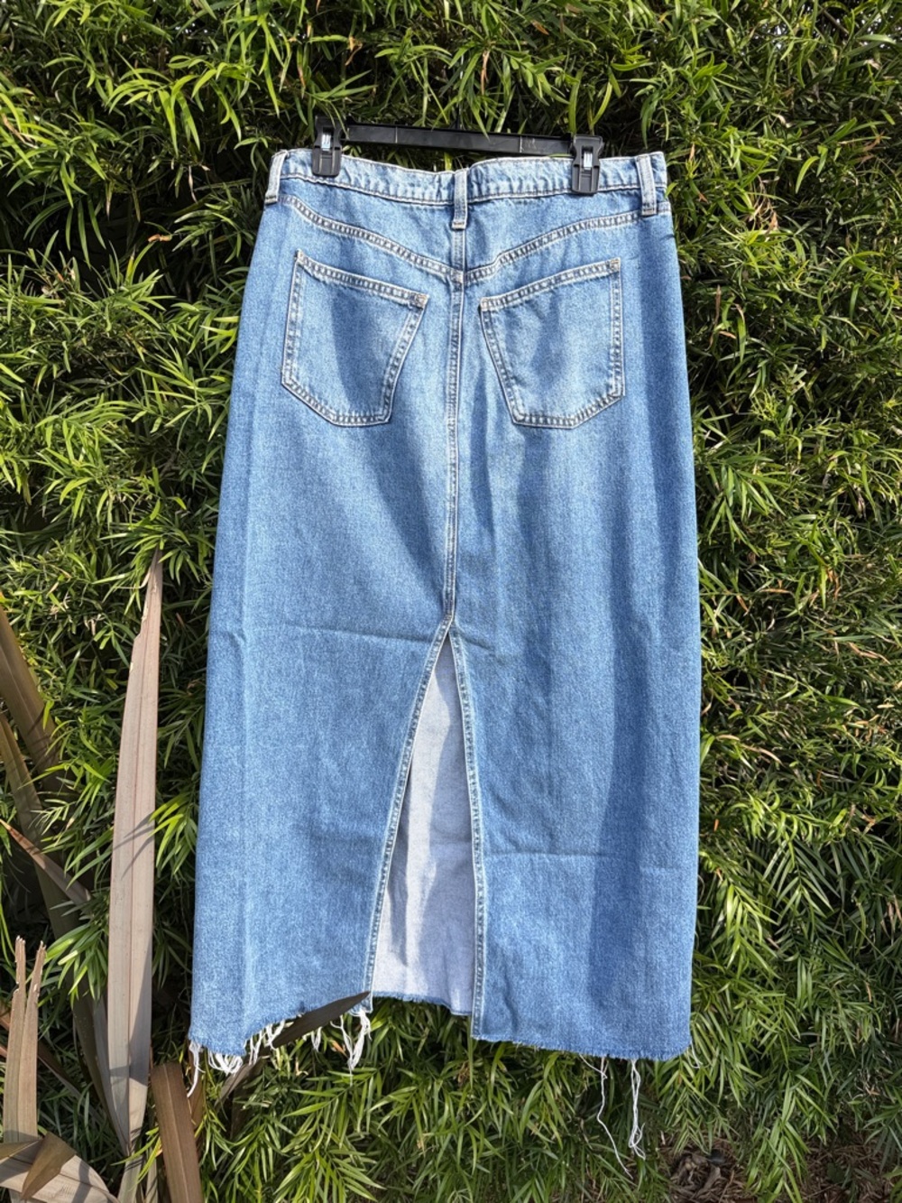 Distressed Denim Maxi Skirt - Picture 3 of 3